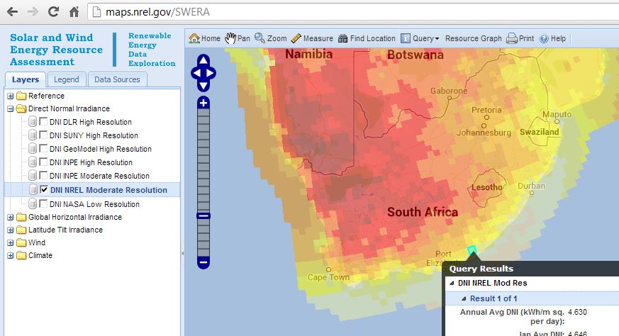 NREL Map of South Africa